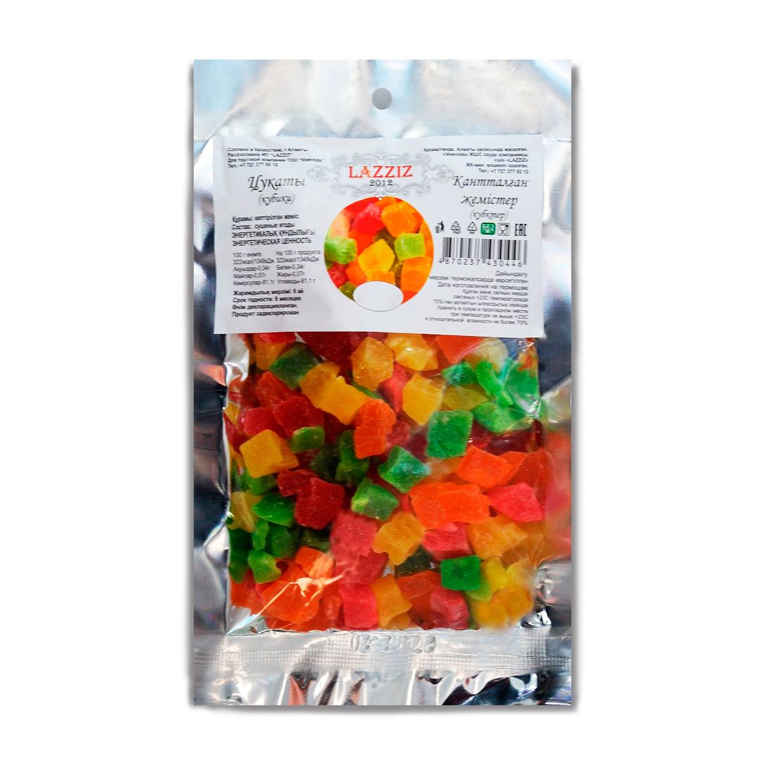 Цукаты "Lazziz", кубики, 200 гр / Сухофрукты и орехи