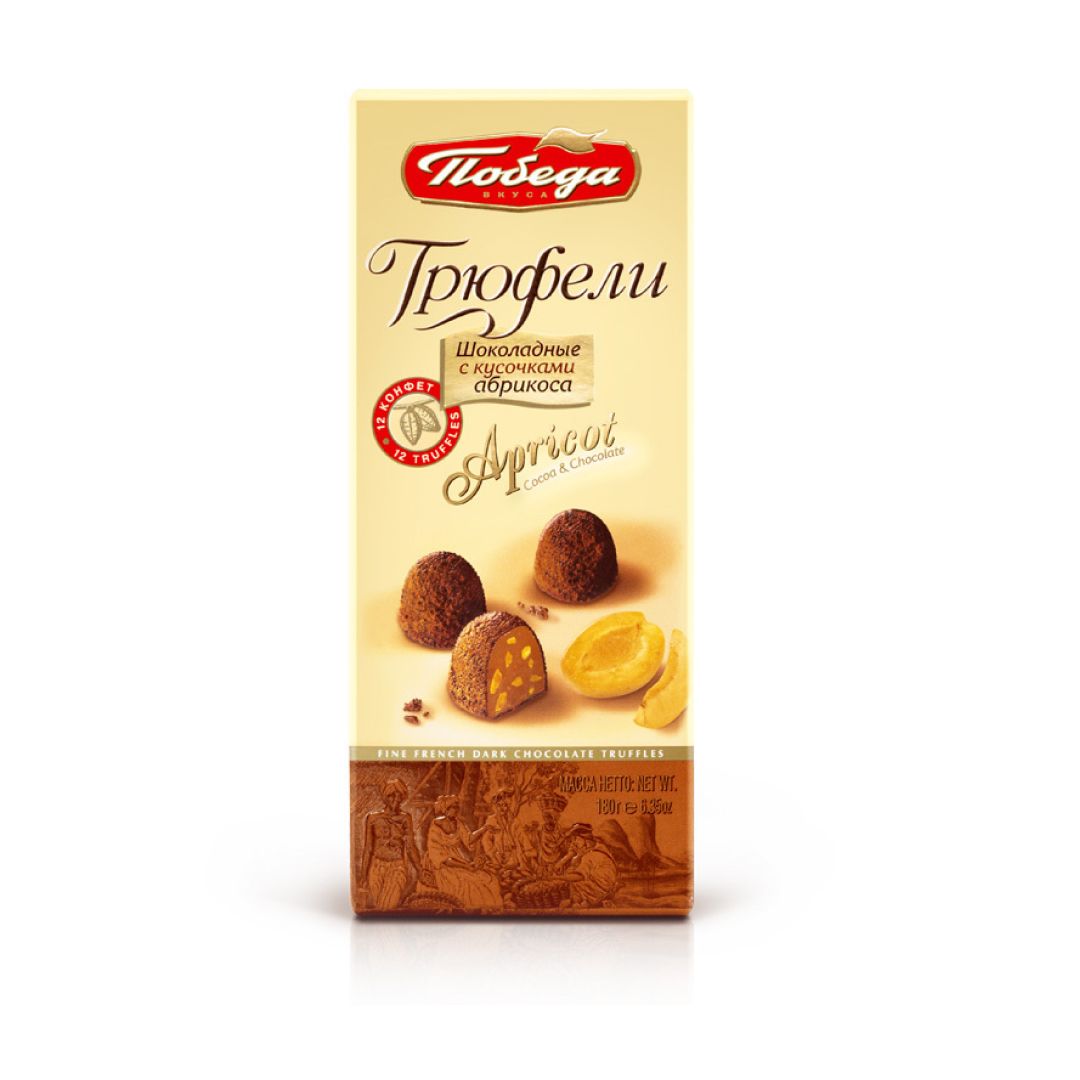 Шоколадные конфеты Победа вкуса "Apricot", трюфель, 180 гр / Конфеты oe.kz Шоколадные конфеты Победа вкуса "Apricot", трюфель, 180 гр / Конфеты