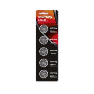 Батареялар Smartbuy дискілі CR2430 DL2430, 3V, литий, 5 дана, баға бір қаптамасы үшін / Батареялар
