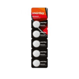 Батареялар Smartbuy дискілі CR2025 DL2025, 3V, литий, 5 дана, баға бір қаптамасы үшін / Батареялар
