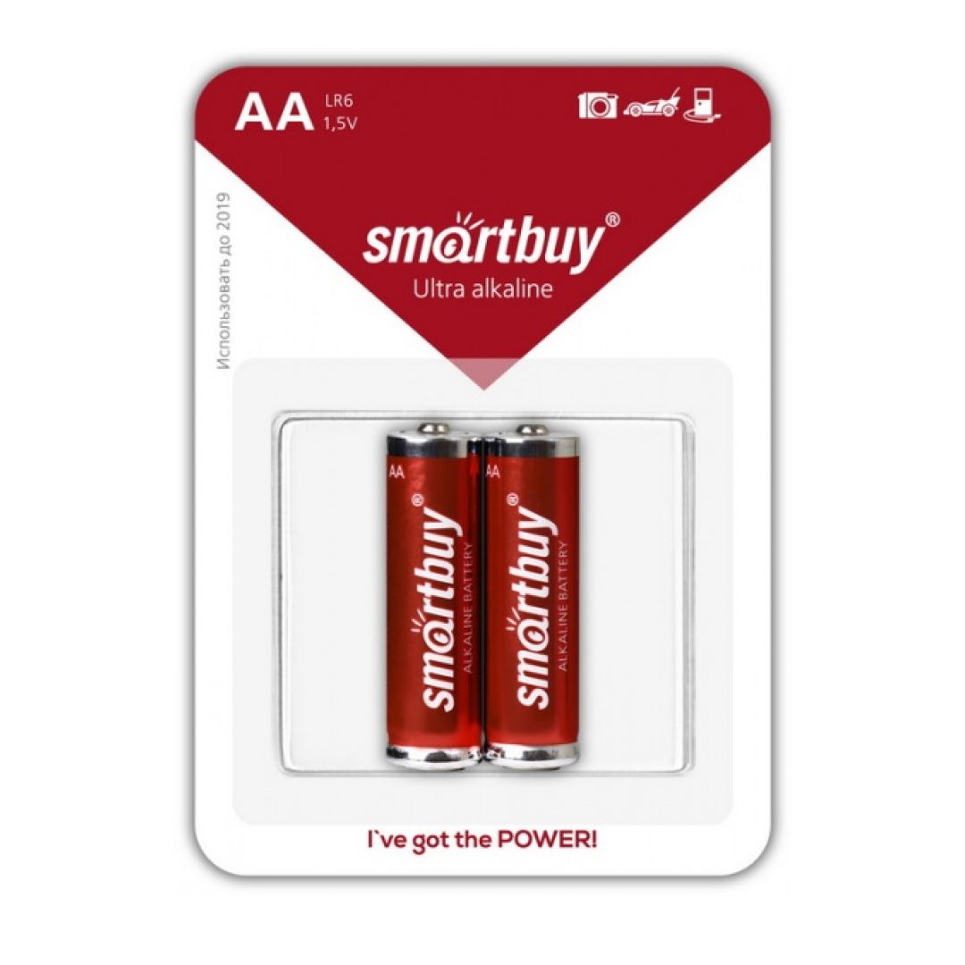 Батареялар Smartbuy саусақты АA LR6 15A, 1.5V, алкалинді, 2 дана, баға бір қаптамасы үшін