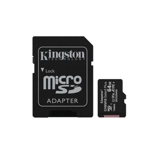 Жад картасы 64 Gb, Kingston, micro SDХC, 10 класс жылдамдығы, адаптермен / Жад карталары