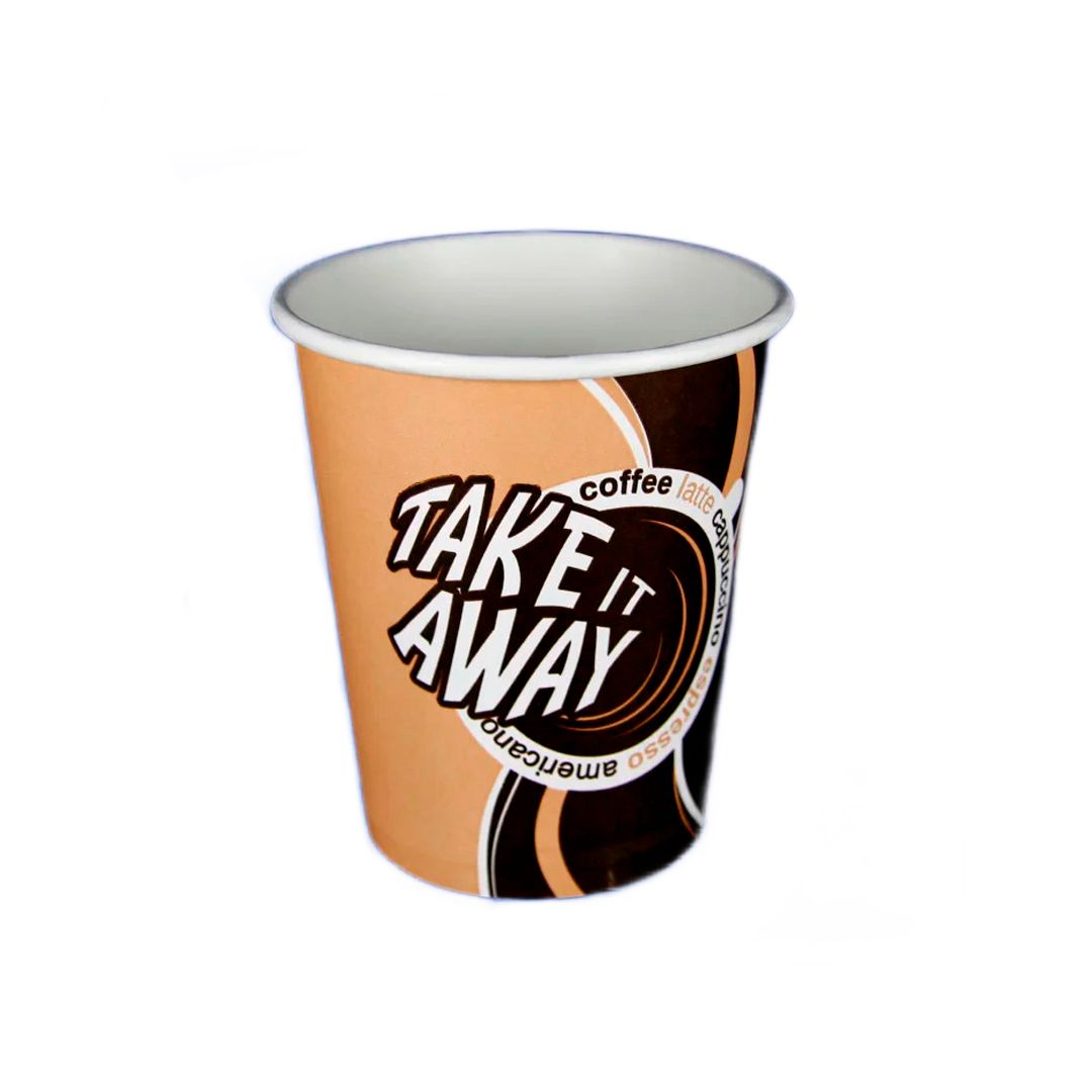 Стакан бумажный одноразовый "Coffee take away", 250 мл, 50 шт/упак / Посуда одноразовая