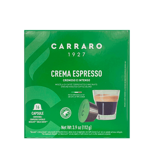 Капсуладағы кофе Carraro "Crema Espresso", Dolce Gusto кофемашинасы үшін, 16 капсула / Капсуладағы кофе және шай