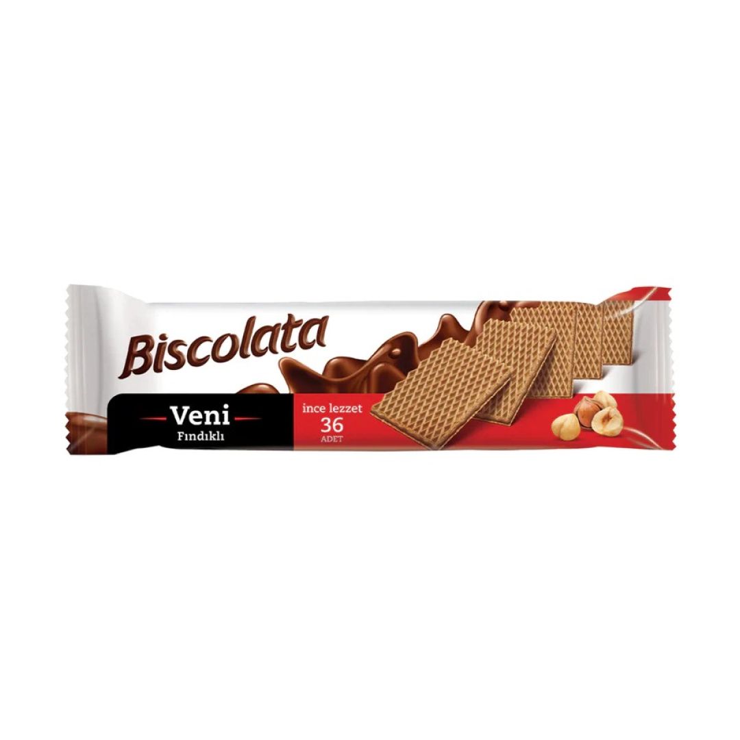 Вафли Biscolata, с ореховым кремом, 110 гр