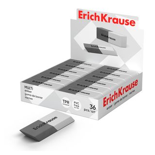 Ластик Erich Krause"Multi", скошенный, комбинированный, 54*18*8 мм, цена за штуку / Ластики