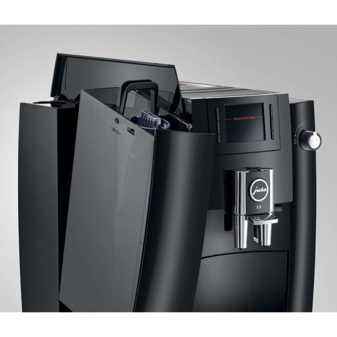Кофемашина автоматическая Jura Е6 Piano Black EB, зерновой и молотый, черная / Кофемашины №8 oe.kz Кофемашина автоматическая Jura Е6 Piano Black EB, зерновой и молотый, черная / Кофемашины №8