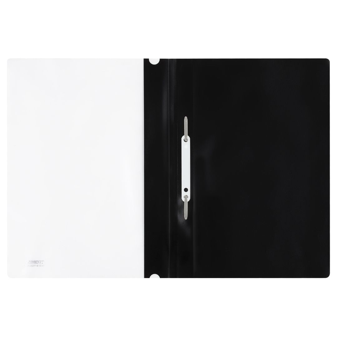 Папка-скоросшиватель Стамм, А4 формат, 180 мкм, черная, с перфорацией / Скоросшиватели пластиковые №2