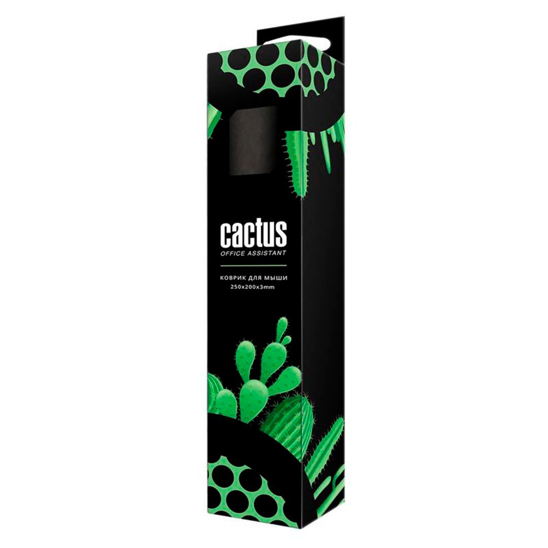 Тінтуір төсеніші Cactus CS-MP-D01S Black, 250*200*3 мм, қара