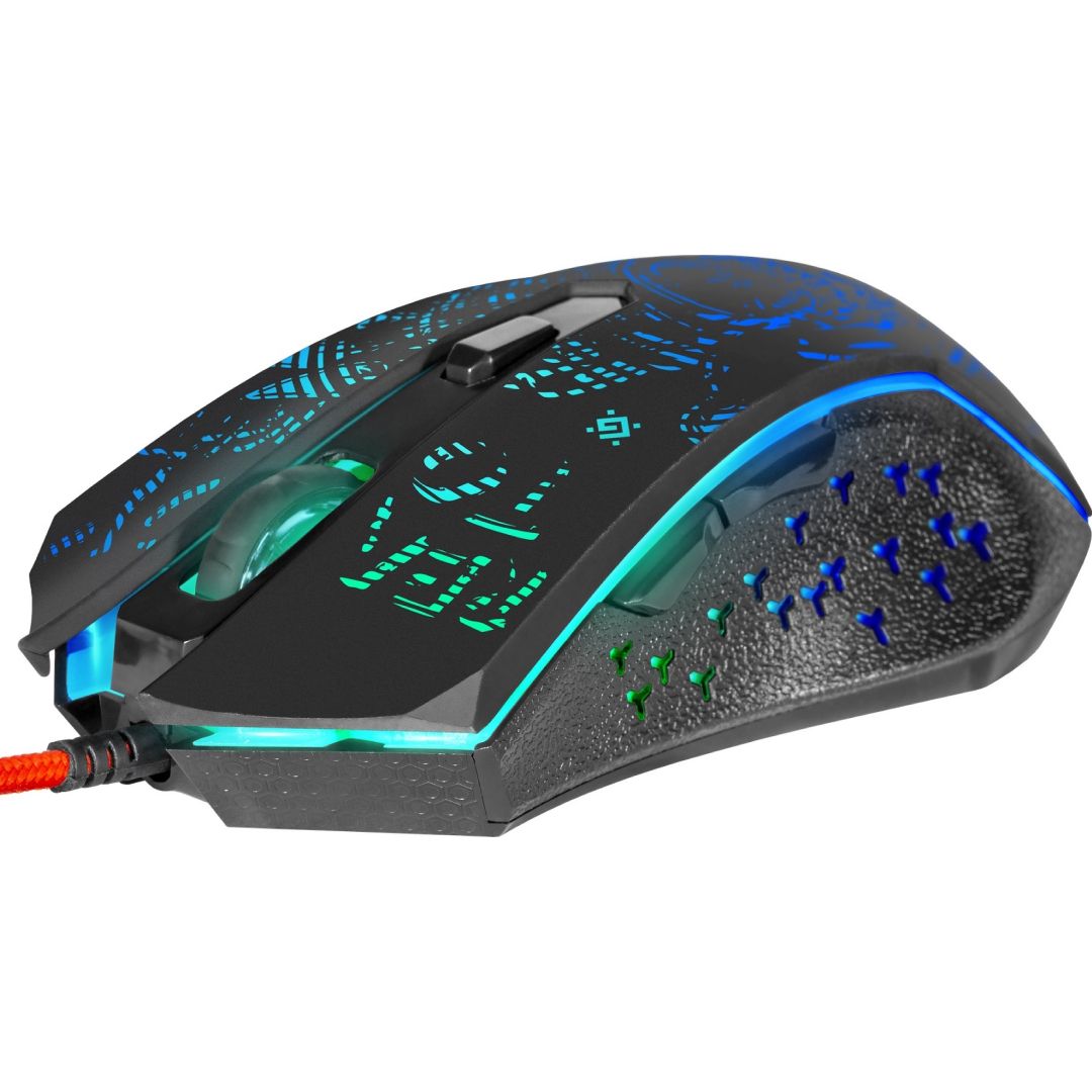 Мышь проводная оптическая, игровая, Defender Destiny GM-918, 1200 dpi, черная / Все для геймера