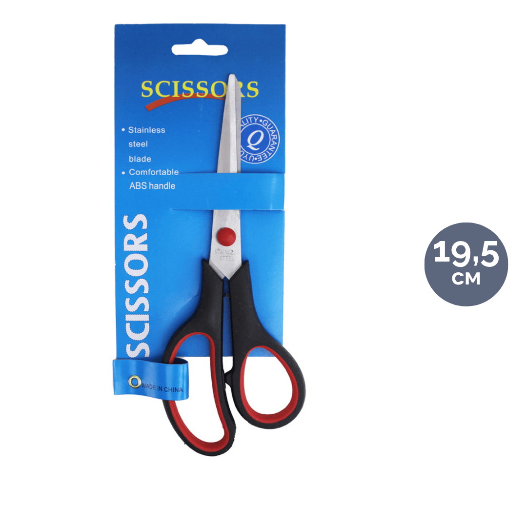 Ножницы Basy "ZE002", размер 19,5 см, черные с красными вставками / Ножницы