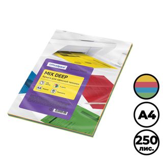 OfficeSpace deep mix түрлі-түсті қағазы, А4, 80 г/м2, 100 парақ, 4 түс / Түрлі-түсті қағаздар