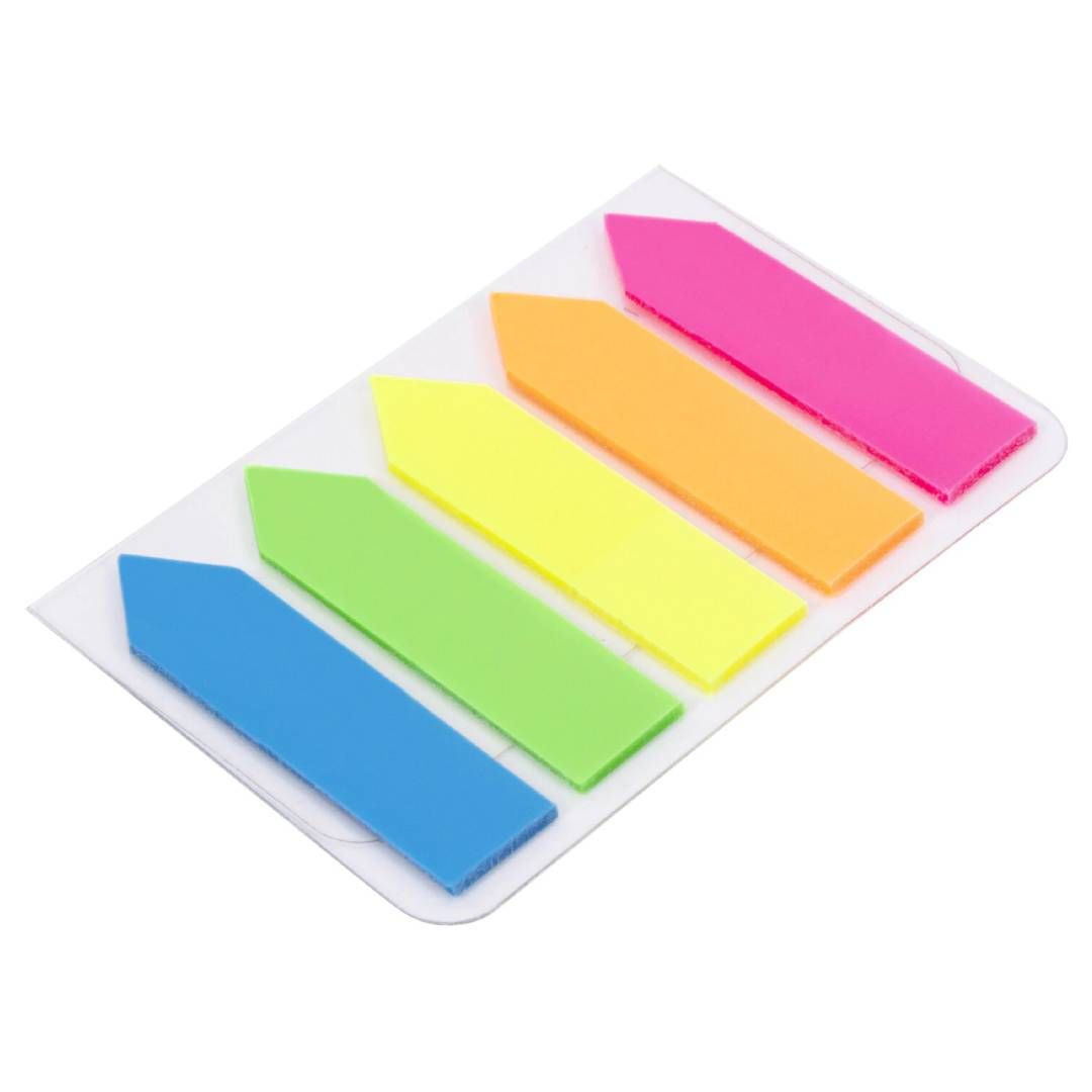 Закладки самоклеящиеся Staff, пластиковые, 45*12 мм, 5 цветов, 100 листов, стрелки / Закладки самоклеящиеся №3