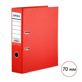 Папка-регистратор Ofex, А4, ширина корешка 70 мм, красная / Папки регистраторы А4 с шириной корешка 50-80 мм