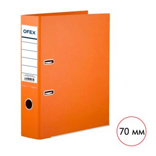 Папка-тіркеуіші Ofex, А4, түбіртек ені 70 мм, қызғылт сары / Түбіртек ені 50-80 мм  А4 тіркеу папкалары