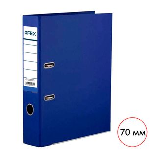 Папка-тіркеуіші Ofex, А4, түбіртек ені 70 мм, көк / Түбіртек ені 50-80 мм  А4 тіркеу папкалары