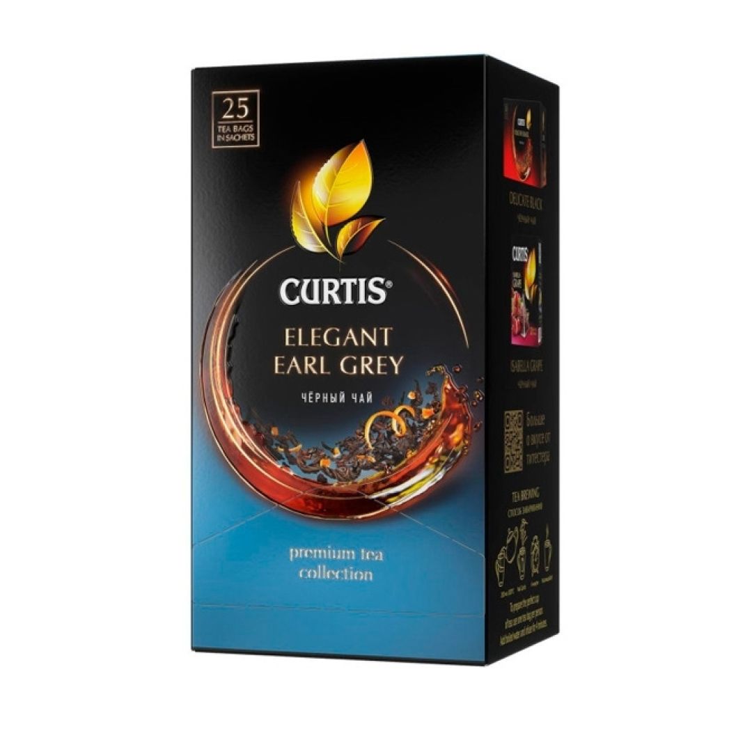 Чай Curtis "Elegant Earl Grey", черный, 25 пакетиков / Чай пакетированный