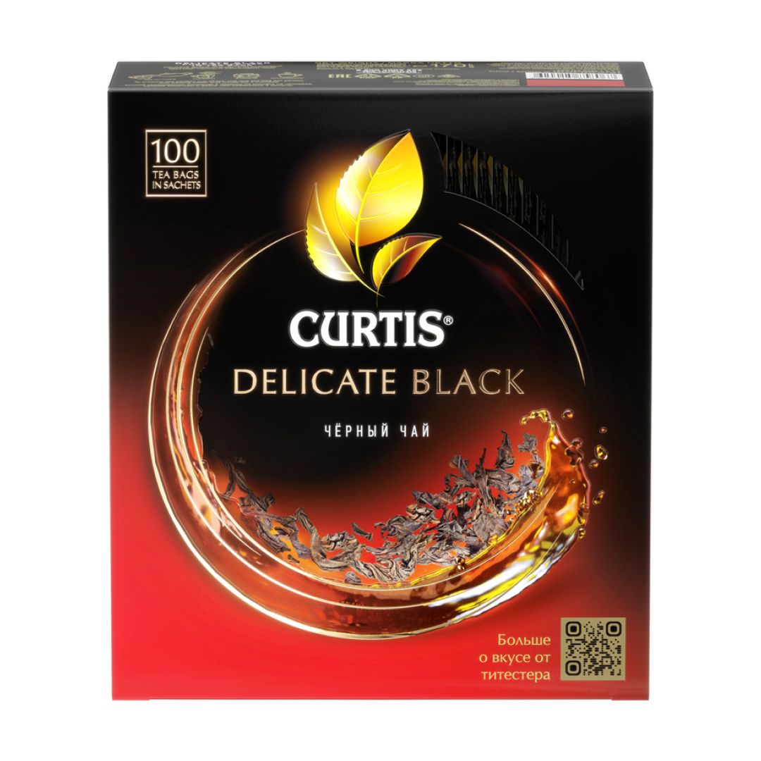 Чай Curtis "Delicate Black", черный, 100 пакетиков / Чай пакетированный