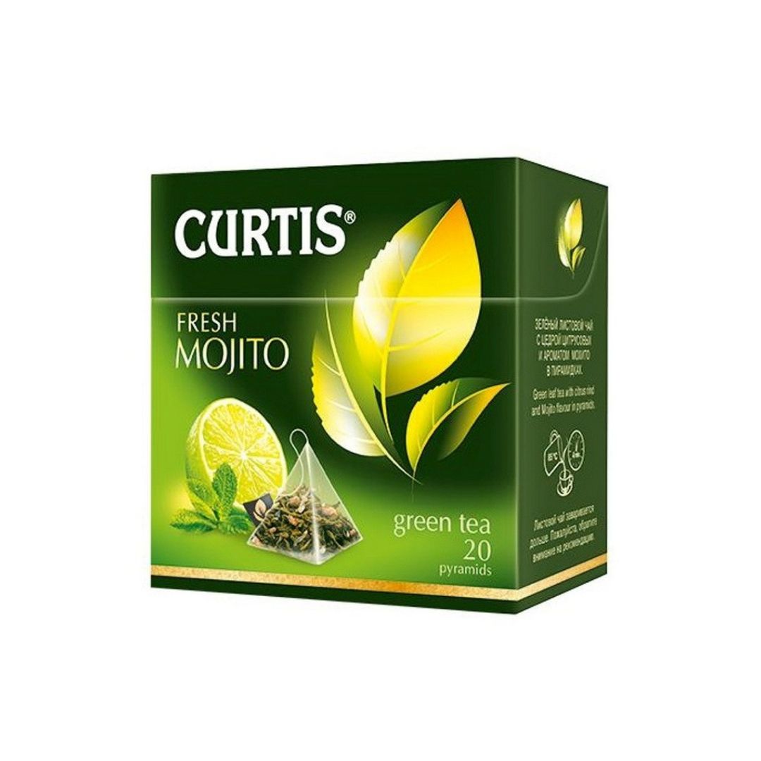 Чай Curtis "Fresh Mojito", зеленый, 20 пирамидок / Чай пакетированный