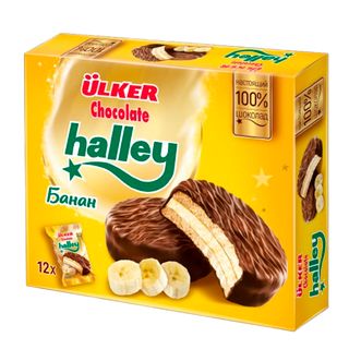 Печенье ULKER "Halley", с банановой начинкой, 336 гр / Печенье и пряники