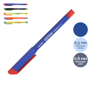Ручка гелевая Luxor "Gel One", 0,6 мм, синяя, корпус ассорти, цена за штуку / Ручки гелевые неавтоматические