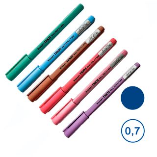 Шарлы қалам Luxor "Trios Icy", 0,7 мм, корпусы ассорти, көк, баға бір дана үшін / Автоматты емес шарлы қаламдар