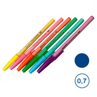Ручка шариковая Luxor "Stick Pastel", 0,7 мм, корпус ассорти, синяя, цена за штуку / Ручки шариковые неавтоматические
