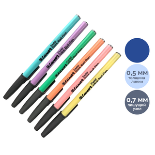 Ручка шариковая Luxor "Stick Pastel", 0,7 мм, корпус ассорти, синяя, цена за штуку / Ручки шариковые неавтоматические