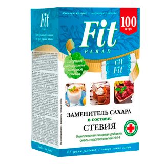 Қант алмастырғыш Fit Parad №14, 100 дана / Салауатты тамақтану