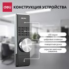 Сейф Deli "3646A", электронды код + кілт, 795*480*400 мм, 58 кг, сұр