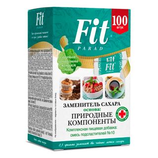 Қант алмастырғыш Fit Parad №10, 100 дана / Салауатты тамақтану