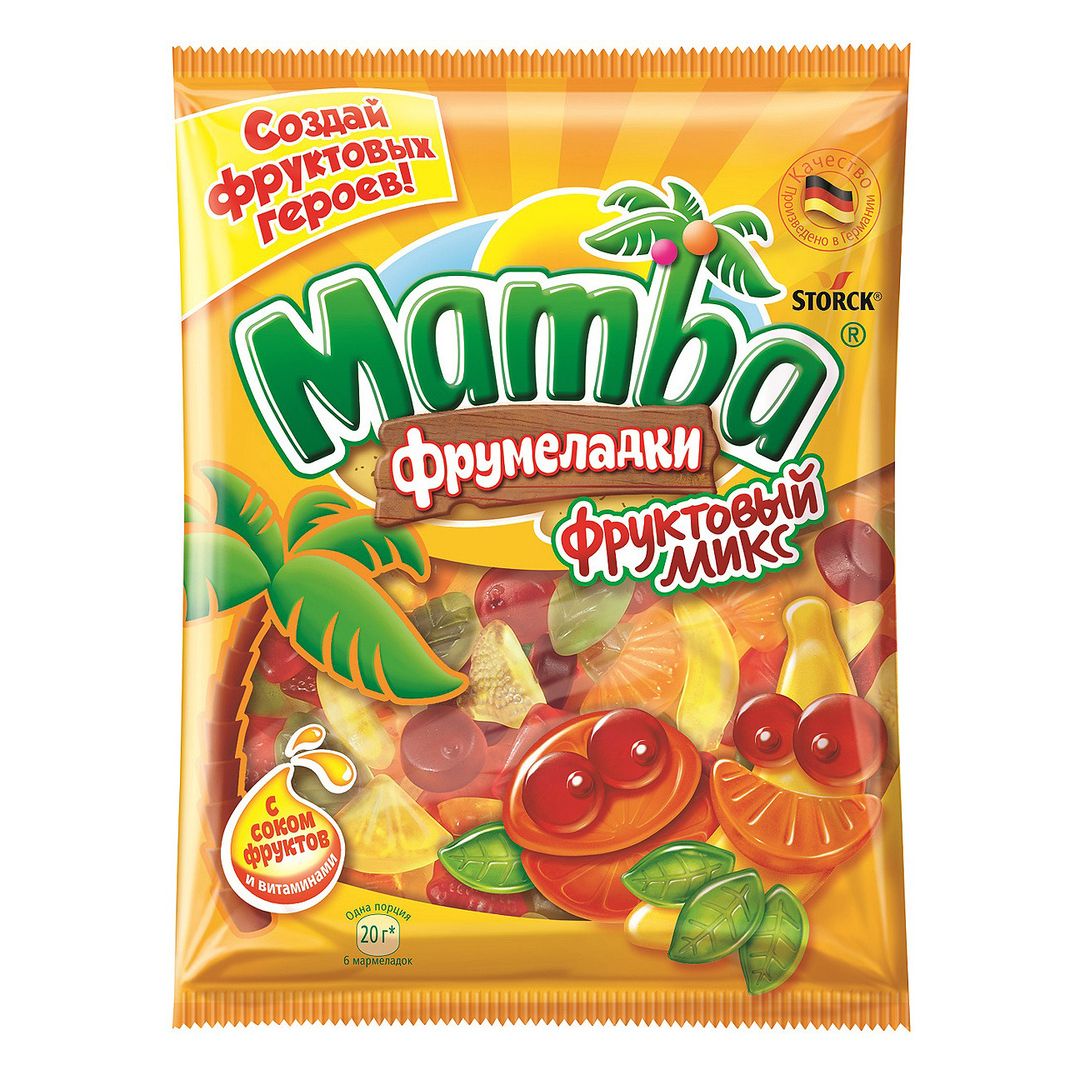 Мармелад Mamba "Фрумеладки", фруктовый микс, 140 гр / Конфеты