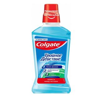 Ополаскиватель для полости рта Colgate "Тройное действие", антибактериальный, 500 мл / Косметика и гигиена для гостиниц