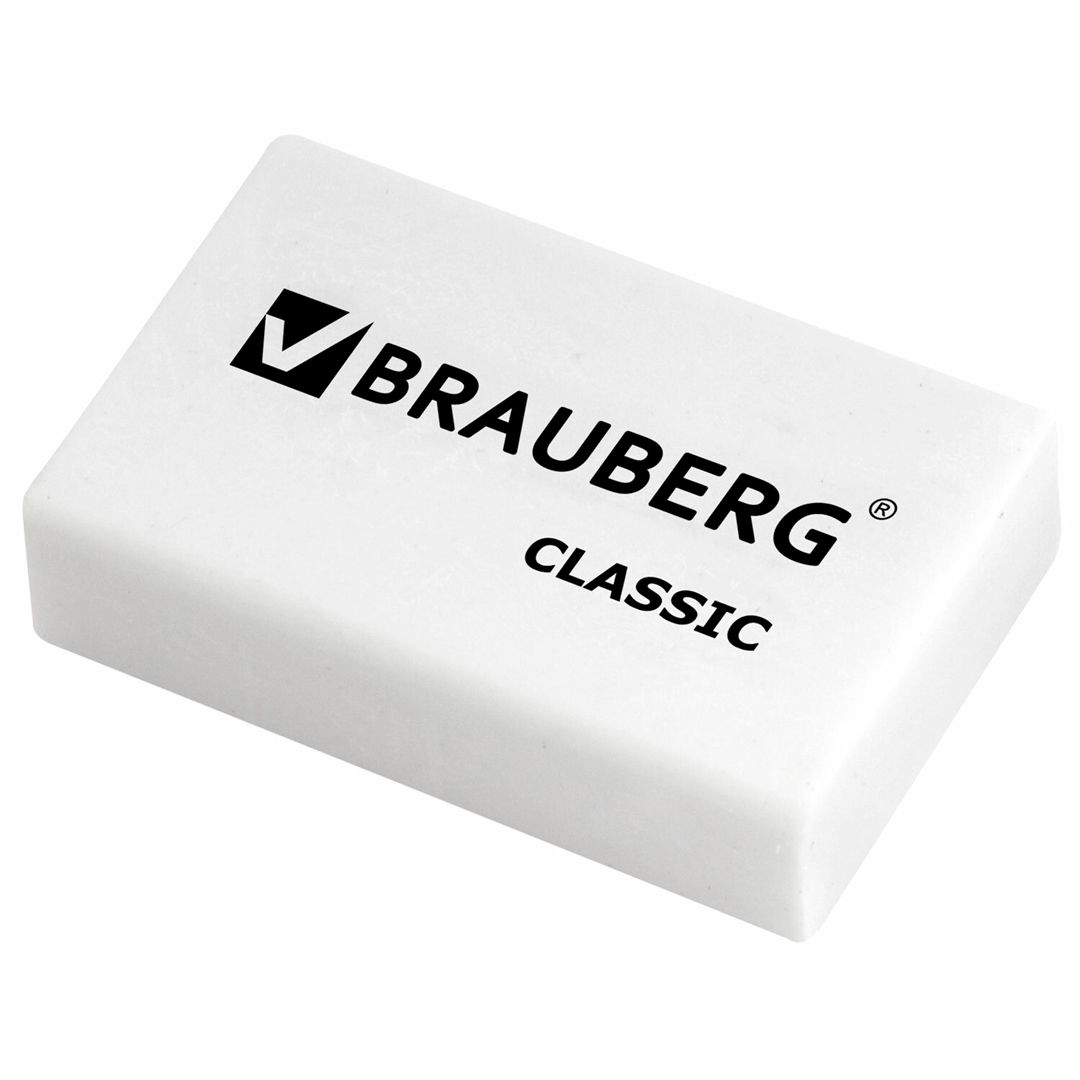 Өшіргіш Brauberg "Classic", тікбұрышты, 26*16*7 мм, ақ, баға бір дана үшін