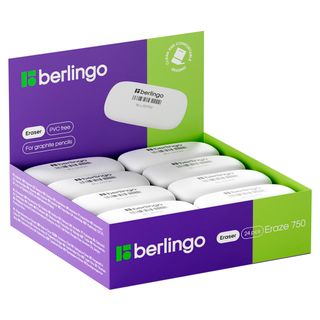 Өшіргіш Berlingo "Eraze 750", сопақша, 57*28*12 мм, ақ, баға бір дана үшін / Өшіргіштер