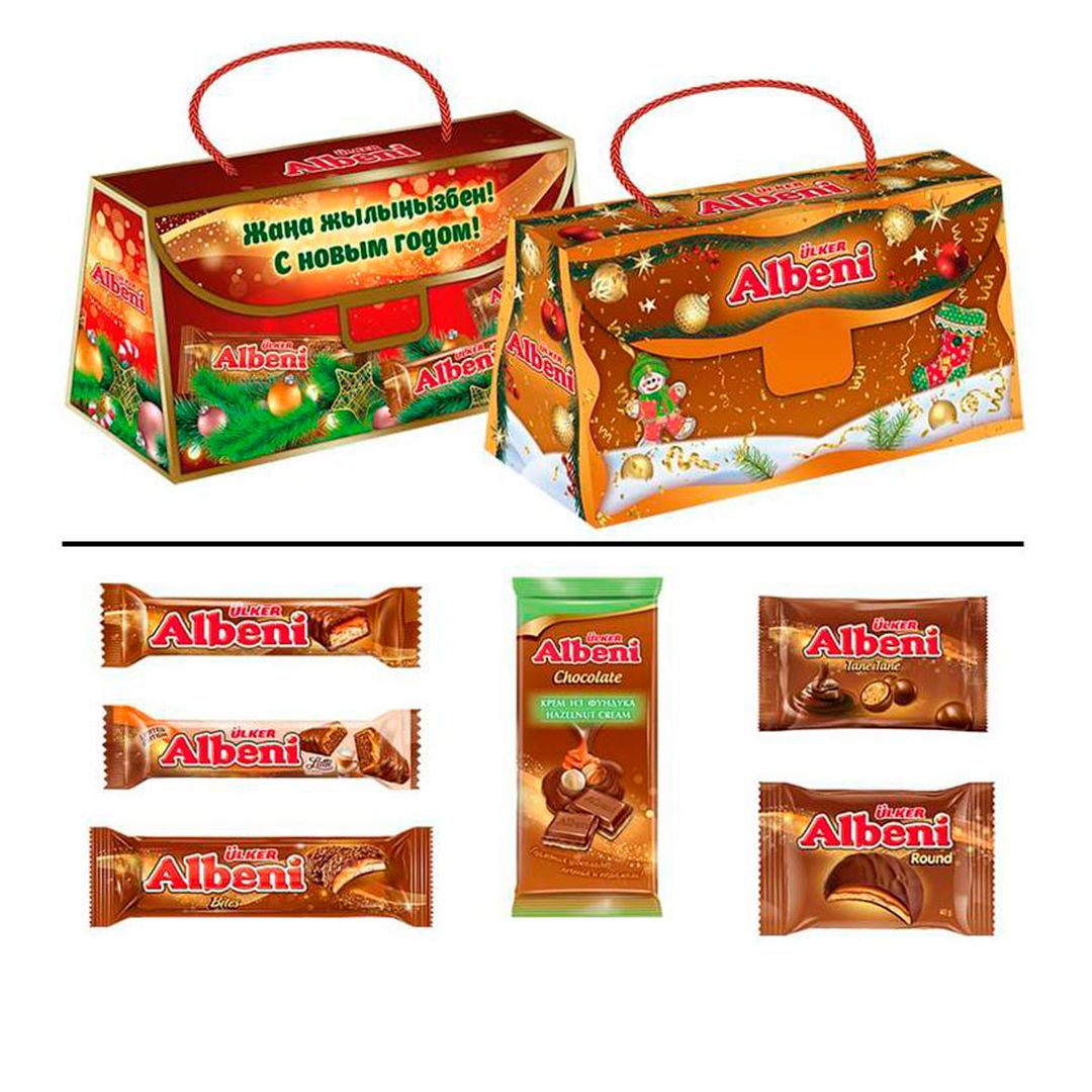 Жаңа жылдық сыйлық Ulker Сумочка "Жаңа жылыңызбен!", картон қорап, 310 гр, ассорти / Жаңа жылдық сыйлықтар