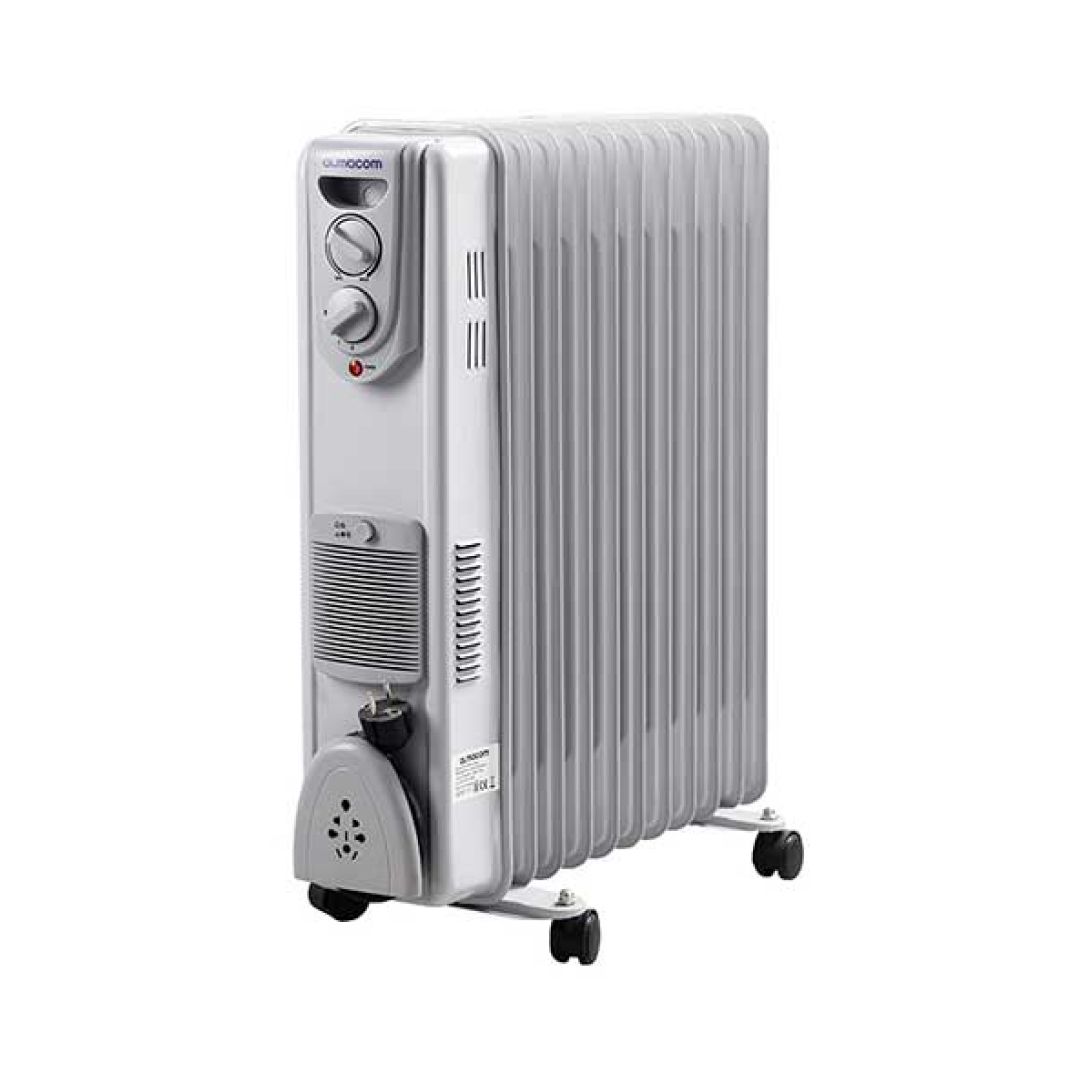Радиатор масляный Almacom C45-11FAN, с вентилятором, 2,5 кВт, серый / Обогреватели