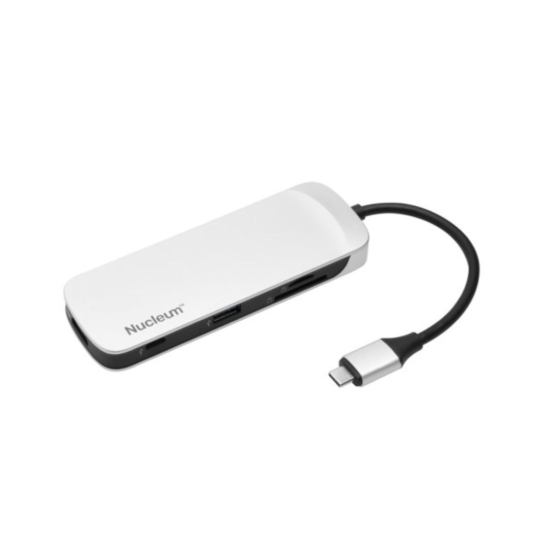Расширитель USB, Kingston Nucleum C-HUBC1-SR-EN, 7 портов, USB-C, серебристый / Веб-камеры