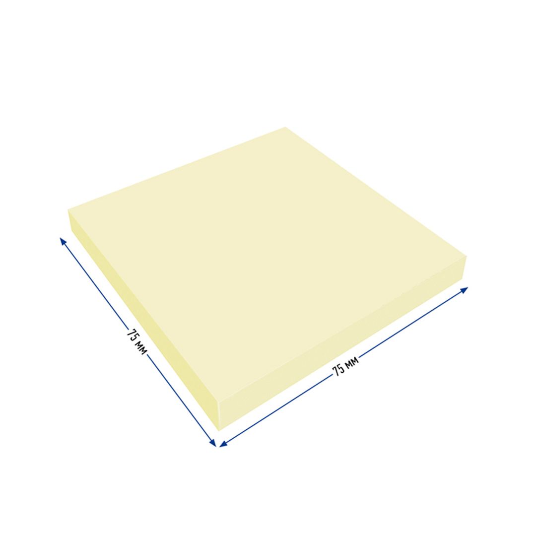 Өздігінен жабысатын блок 75*75 мм, Berlingo "Ultra Sticky", сары, 100 парақ / Өзі жабысатын блоктар №2