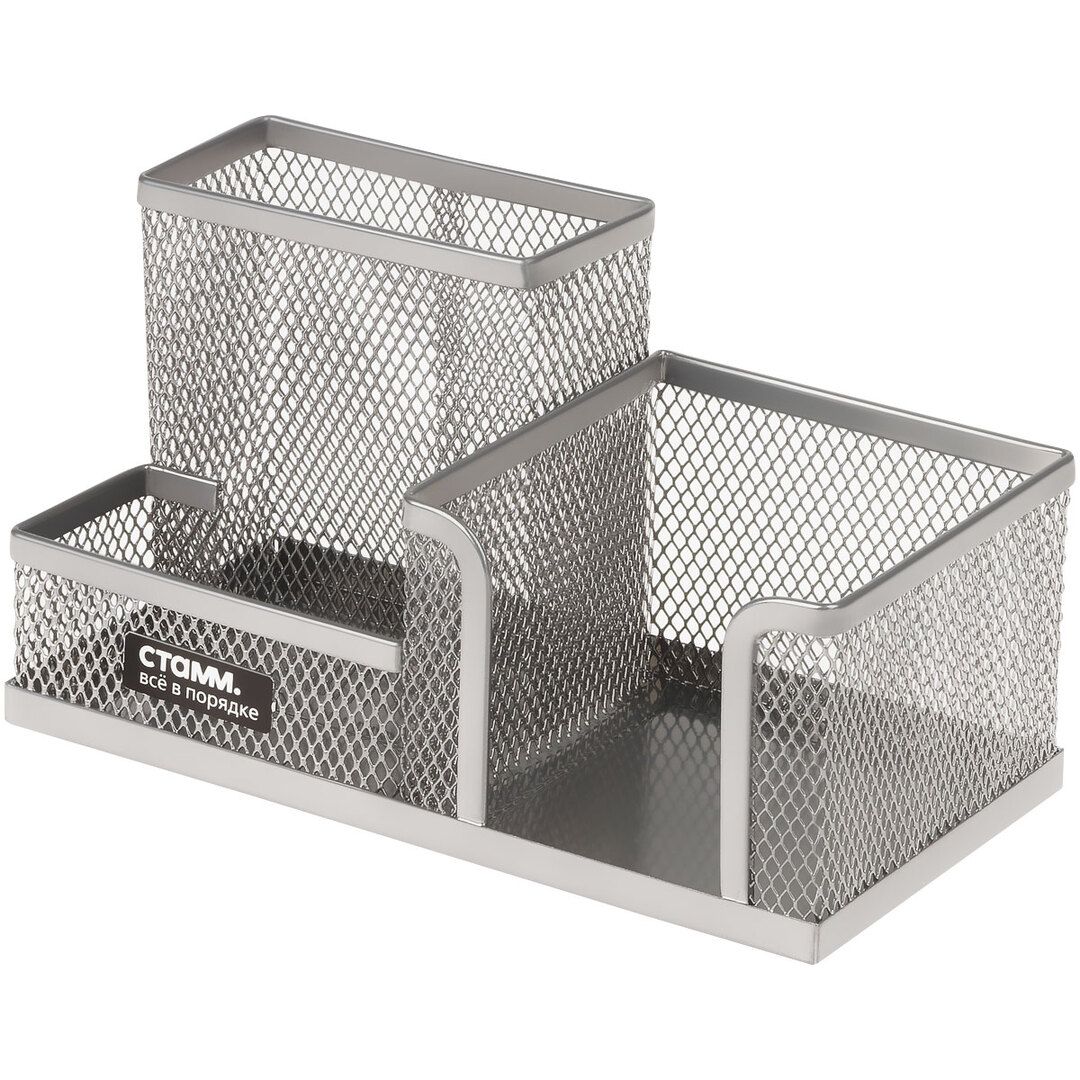 Настольная подставка Стамм, 102*94*185 мм, металлическая, 3 секций, серебристая / Подставки без наполнения №3