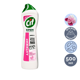 Әмбебап тазартқыш крем CIF Майға қарсы "Қызғылт балғындығы", 500 мл / Әмбебап тазалау құралдары