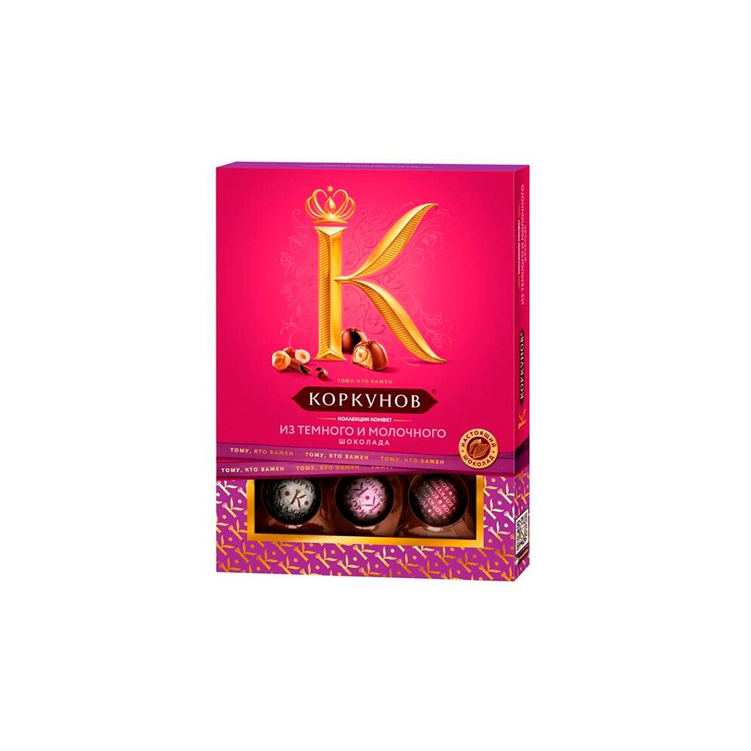 Шоколадты кәмпиттер А.Коркунов "Ассорти", қара, сүтті шоколад, 110 гр / Шоколад №2