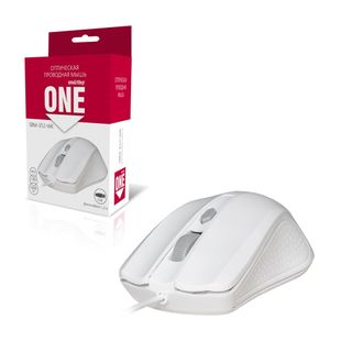 Оптикалық сымды тінтуір Smartbuy ONE 352, 4 батырма, 1600 dpi, USB, ақ / Сымды тінтуірлер