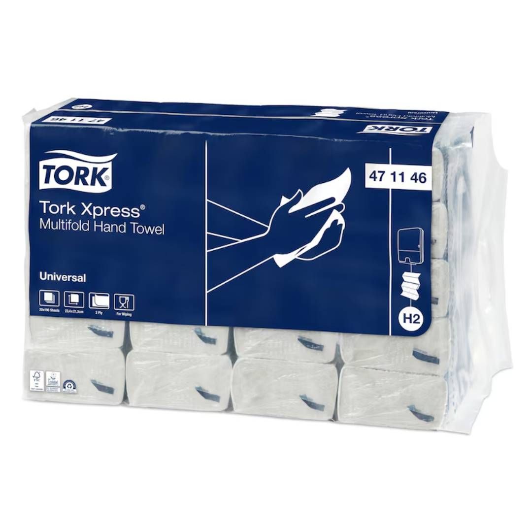 Қағаз сүлгілер Tork "Xpress", 190 дана, 2 қабатты, 23*21 см, Z-бүктелу, ақ / Диспенсерлерге арналған сүлгілер №3