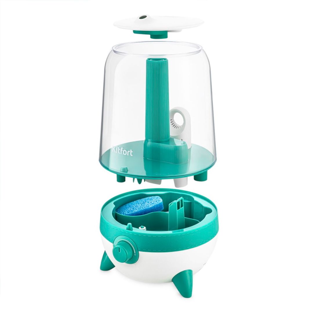 Увлажнитель воздуха Kitfort KT-2828-3, 3,5 л, площадь помещения 20 м², бело-бирюзовый / Очистители и увлажнители воздуха №5 oe.kz Увлажнитель воздуха Kitfort KT-2828-3, 3,5 л, площадь помещения 20 м², бело-бирюзовый / Очистители и увлажнители воздуха №5