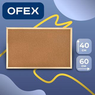 Доска пробковая Ofex, для объявлений, размер 40*60 см / Доски пробковые для объявлений