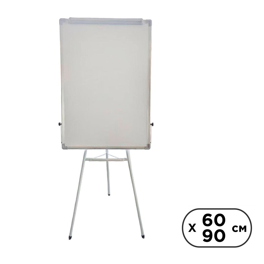 Флипчарт, размер 60*90 см, магнитно-маркерная, с полочкой для аксессуаров, на треноге УЦЕНКА / Доски-флипчарты