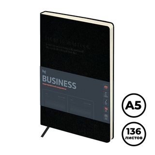 Ежедневник недатированный BG "Business. Graphite", A5, 136 л, кожзам, темно-серый / Күнтізбесіз күнделіктер