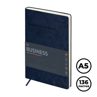 Ежедневник недатированный BG "Business. Navy blue", A5, 136 л, кожзам, темно-синий / Күнтізбесіз күнделіктер