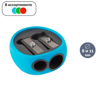 Ұштағыш ArtSpace "Soft", контейнерсіз, 2 тесікті, ассорти, баға бір дана үшін / Ұштағыштар